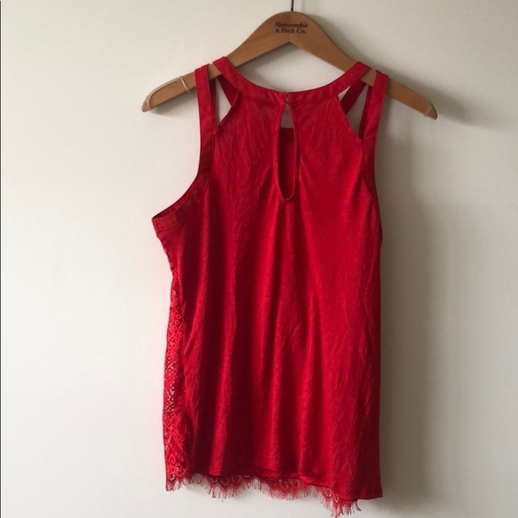Express Red lace tank top size M - Picture 3 of 3